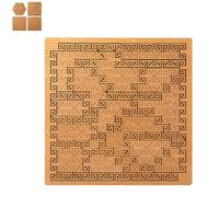 Fractal Tray Puzzle, Hard Difficult Wooden Jigsaw Puzzles for Adults, Portable Impossible Reverse Thinking Challenging No Image Puzzle with Frame (Auspicious Cloud Line)