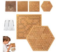 Fractal Tray Puzzle, Hard Wooden Jigsaw Puzzle for Adults, Irregular No-Image Labyrinth Brain Teaser, Reverse Thinking Challenge for Solo Play, Family Gatherings & Holiday Gifts (A1+A2)