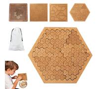Fractal Tray Puzzle, Hard Wooden Jigsaw Puzzle for Adults, Irregular No-Image Labyrinth Brain Teaser, Reverse Thinking Challenge for Solo Play, Family Gatherings & Holiday Gifts (A1)