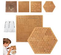 Fractal Tray Puzzle, Hard Wooden Jigsaw Puzzle for Adults, Irregular No-Image Labyrinth Brain Teaser, Reverse Thinking Challenge for Solo Play, Family Gatherings & Holiday Gifts (A1+A3)