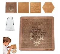 Fractal Tray Puzzle, Hard Wooden Jigsaw Puzzle for Adults, Irregular No-Image Labyrinth Brain Teaser, Reverse Thinking Challenge for Solo Play, Family Gatherings & Holiday Gifts (A4)