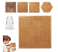 Fractal Tray Puzzle, Hard Wooden Jigsaw Puzzle for Adults, Irregular No-Image Labyrinth Brain Teaser, Reverse Thinking Challenge for Solo Play, Family Gatherings & Holiday Gifts (A3)