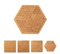 Fractal Tray Puzzle, Unique Irregular Creative Labyrinth, Portable Fractal Puzzle with Irregular Shapes (Wood d)