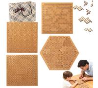 Fractal Tray Puzzles, 2026 New Reverse Thinking Puzzles, Unique Irregular Creative Labyrinth Impossible Difficult, with Frame for Brain Training Games (4PCS)