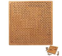 Fractal Tray Puzzles, Mind Bending Wooden Portable Travel Jigsaw Puzzle, Irregular Reverse Thinking Challenging No Image Puzzle, Difficult Hard Puzzles Board for Adults Family Party Gift