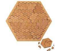 Fractal Tray Puzzles, Mind Bending Wooden Portable Travel Jigsaw Puzzle, Irregular Reverse Thinking Challenging No Image Puzzle, Difficult Hard Puzzles Board for Adults Family Party Gift