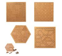 Fractal Tray Puzzles, Mind Bending Wooden Travel Jigsaw Puzzle, Portable Impossible Reverse Thinking Challenging No Image Puzzle, Advanced Logic Games (ABCD)