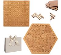 Fractal Tray Puzzles, Unique Irregular Creative Labyrinth Impossible Difficult, Mind Bending Wooden Jigsaw Puzzle, for Adults Reverse Thinking Challenging Irregular Jigsaw with Frame (2PCS-2)