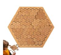 Fractal Tray Puzzles, Unique Irregular Creative Labyrinth, Mind Bending Wooden Jigsaw Puzzle, for Adults Reverse Thinking Challenging Irregular Jigsaw (Hexagon)