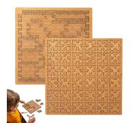 Fractal Tray Puzzles, Unique Irregular Creative Labyrinth, Mind Bending Wooden Jigsaw Puzzle, for Adults Reverse Thinking Challenging Irregular Jigsaw (SquareA+B)