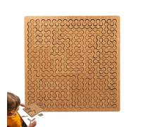 Fractal Tray Puzzles, Unique Irregular Creative Labyrinth, Mind Bending Wooden Jigsaw Puzzle, for Adults Reverse Thinking Challenging Irregular Jigsaw (Square C)