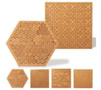 Fractal Tray Puzzles, Unique Irregular Wooden Labyrinth, Difficult Challenging Impossible Puzzle for Adults, Reverse Thinking No Image Puzzle, Mind Games for Family Party Gift (2B)