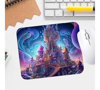 Fractal Universe - Alfombrilla de mouse digital con textura de alta calidad, impermeable, con borde cosido, base de goma antideslizante y superficie lisa, alfombrilla de mouse duradera para juegos y