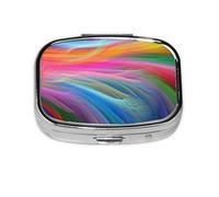 Fractall Rainbow - Pastillero abstracto con 2 compartimentos, organizador portátil