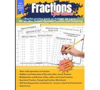Fractions Operations: Fraction practice sheets on addition, subtraction, multiplication and division, equivalent fractions, comparing for kids in grades 5-7.
