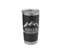 Fräulein Wandervoll Senderismo Mujer Hobby Montañas Damas Vaso térmico de acero inoxidable de doble pared