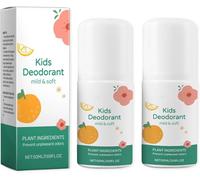 Fragancia cítrica vainilla en roll-on | 2x50 ml Desodorante infantil niños y niñas | Desodorantes axilas seguros y no grasos niños | Desodorante antitranspirante natural cuidado piel en verano