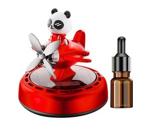 Fragancia De Spray Para Automóvil Recargable Solar | Solar Air Air | Diseño De Panda Giratoria Desodorizante Recargable De Torno Largo