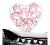 Fragancia para salida de aire del automóvil, Ambientador en forma de corazón para ventilación del automóvil,Clip de fragancia para ventilación de coche, corazón de amor con diamantes de imitación - Am