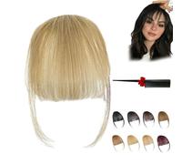 Fragelles Clip in Bangs, Fragelles Hair Bangs, Fragelles Clip on Bangs,Clip on Bangs for Women, Bangs Clip in Hair Human Hair, Seamless 3D Clip-In Bangs Hair Extensions (Ash-Blonde)