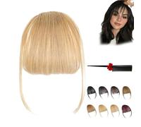 Fragelles Clip in Bangs, Fragelles Hair Bangs, Fragelles Clip on Bangs,Clip on Bangs for Women, Bangs Clip in Hair Human Hair, Seamless 3D Clip-In Bangs Hair Extensions (Gold)