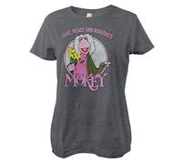 Fraggle Rock Licenciado Oficialmente Mokey - Love Peace and Radishes Camiseta de Mujeres (Oscuro Heather), XX-Large