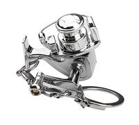 frágil Carrete de Pesca de Plata Colgante en Miniatura con Llavero Llavero