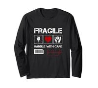 Fragile Handle with Care Graphic Cool Designs, Love Care Manga Larga