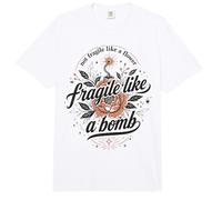 Fragile Like A Bomb Cita Floral Fuerte Dicho Humor Comfort Colors Adult Heavyweight T-Shirt