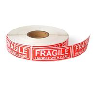 Frágile Shipping Stickers, Handle With Care Labels, Adhesive Warning Tag Set Size Packaging Safety System Strong Adhesion Print Design, Shipping Protection Accessory 1,97 x 1,97 x 1,1 pulgadas