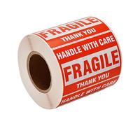 Fragile Stickers 2"x3"(50 mmx76 mm) 500 Labels prudencia frágil autoadhesiva,Handle with Care, Fragile, Thank You,Home Moving Atención Warnaufkleber Signaletiketten Versandaufkleber Paketaufkleber