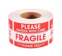 Fragile Stickers for Shipping, 2x3in Matte Film Self-Adhesive Labels 500 Sheets/Roll with Paper Backing, Fragile Stickers for Luggage, Glass, TV, Dishes, Kitchen