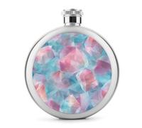 Fragmentos de cristal pastel de acero inoxidable para licor, botella de vino portátil de bolsillo redondo para bebida, 5 onzas
