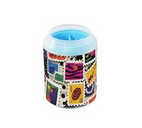 Fragmentos de papel de sello retro, colorido, reutilizable, limpiador de pies de mascotas con cepillo de silicona, kit de limpieza suave para perros y gatos pequeños y medianos