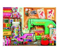 Fragmentos y piezas - Rompecabezas de 500 piezas para adultos, 45 x 60 cm - The Sewing Desk - Manualidades, hilo, osos, parches, arte, hogar, rom