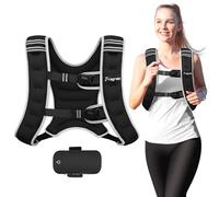 Fragraim Chaleco de peso para mujeres y hombres, chaleco de peso de 6 kg con rayas reflectantes, bolsillo desmontable para teléfono celular, ideal para caminar, entrenamiento de fuerza, correr