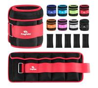 Fragraim Pesas Tobillos Ajustables 1-1,5 kg Par con Pesas Extraíbles para Footing, Gimnasia, Aerobic, Fisioterapia| Cada uno 0,15-0,75 kg, Total 1,5kg, Rojo