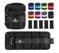 Fragraim Pesas Tobillos Ajustables 1-1,5 kg Par con Pesas Extraíbles para Footing, Gimnasia, Aerobic, Fisioterapia| Cada uno 0,15-0,75 kg, Total 1,5kg, Negro