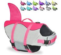 Fragralley Chaleco salvavidas para perro de tiburón, chaleco salvavidas ajustable con aleta de tiburón, traje para perros pequeños, medianos y grandes, chaleco salvavidas para nadar y navegar