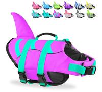 Fragralley Chaleco salvavidas para perros con diseño de tiburón, fácil de poner, para nadar y navegar, vibrante y ajustable, para perros pequeños, medianos y grandes, traje para nadar, pescar, playa,
