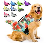 Fragralley Shark Dog Life Life Chaqueta Ajustable Vida salvavidas con traje de aleta de tiburn para un pequeo chaleco de vida de perro grande y gra