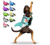 Fragralley Shark Dog Life Life Chaqueta Ajustable Vida salvavidas con traje de aleta de tiburn para un pequeo chaleco de vida de perro grande y gra