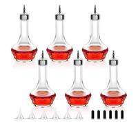 Frahou Cóctel profesional para la fabricación de herramientas de barra 6 PC botella amarga Set 50 ml/1.6 oz Gla Dash botella con Dasher -Top