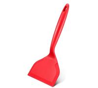 Frahou Espátula de silicona, pala para tortitas, espátula para tortilla, espátula para huevos, pescado, tortitas, raspador de cocina, color rojo