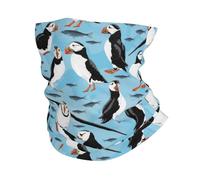 Frailecillo Atlántico, Pájaro De Dibujos Animados Azul Mujer Hombre Calentador De Cuello Suave Pasamontañas Resistente Al Viento Tubular Pañuelo para Invierno Aire Libre Moto Yoga