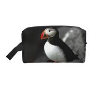 Frailecillo Atlántico Pájaro Pico Sentarse Roca, Bolsa de Maquillaje Bolsa de cosméticos Bolsa de artículos de tocador de Viaje portátil Organizador de Bolsa de Maquillaje