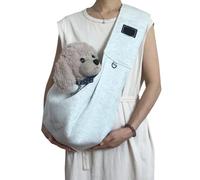 Fraise Dog Sling, Suitable for Small Dogs, Easily Holds 3-15lbs Pets, Pet Carrier with Adjustable Padded Strap, Pocket for Essentials, for Everyday Travel (Grey)