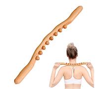 Fraly 3 Pcs Palo de Madera de guasha | Herramienta de Masaje de raspado Gua Sha,Herramientas para Esculpir el Cuerpo, removedor de Celulitis de Mano, Palo masajeador Corporal de 8 Cuentas