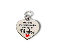 Framan Charm, abalorio con Forma de corazón y Mensaje - Eres una increíble Mujer y una Gran Madre -. Puedes comprarlo Suelto con Llavero, Pulsera, o Collar. De aleación de Zinc mamá.