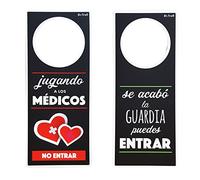 Framan Colgador para el pomo Tipo Do Not Disturb/No Molestar. Modelo Jugando a los médicos. Poming a Dos Caras